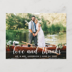 Cartão Postal Casamento Amor Obrigado Noiva Noivo Foto Script Br