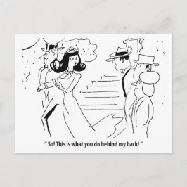 Cartão Postal Casamento às Suas Costas, Humorístico
