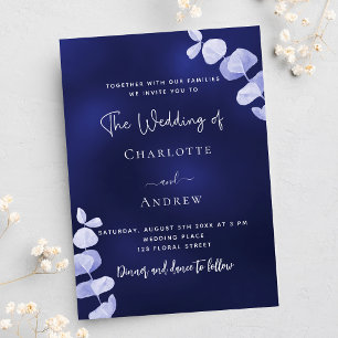 Cartão Postal casamento azul de eucalipto marinho