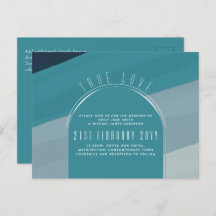 Casamento Azul De Peacock No Oceano de Vidro Moder