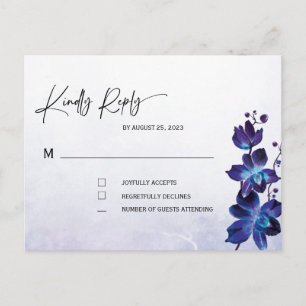 Cartão Postal Casamento Blue Orchid