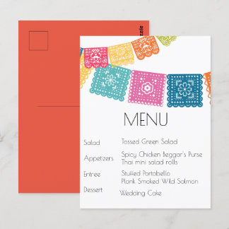Cartão Postal Casamento - Boda - Wedding Papel Picado RSVP
