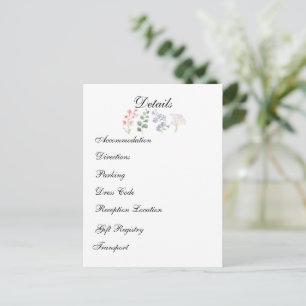 Cartão Postal Casamento Botânico de Lavanda com Flores Silvestre
