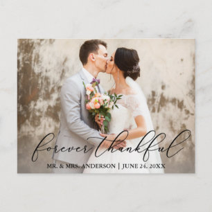 Cartão Postal Casamento Caligrafia Elegante Grata Para Sempre
