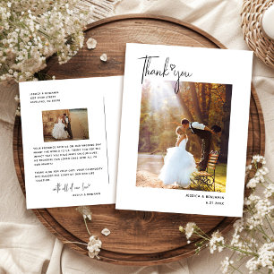 Cartão Postal Casamento Cardíaco Simples Minimalista - Obrigado