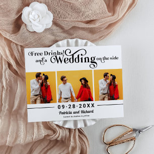 Cartão Postal Casamento Casual De Bebidas Gratuitas Salva A Foto