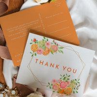 Casamento Citrus Watercolor Obrigado