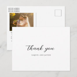 Cartão Postal Casamento Clássico Elegante Obrigado