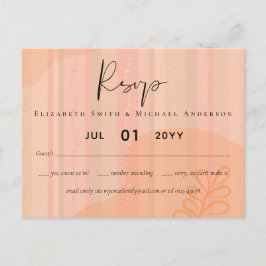 Cartão Postal Casamento com Abstrato moderno japonês escandinavo