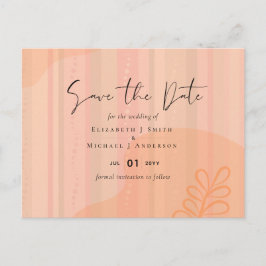 Cartão Postal Casamento com Abstrato moderno japonês escandinavo