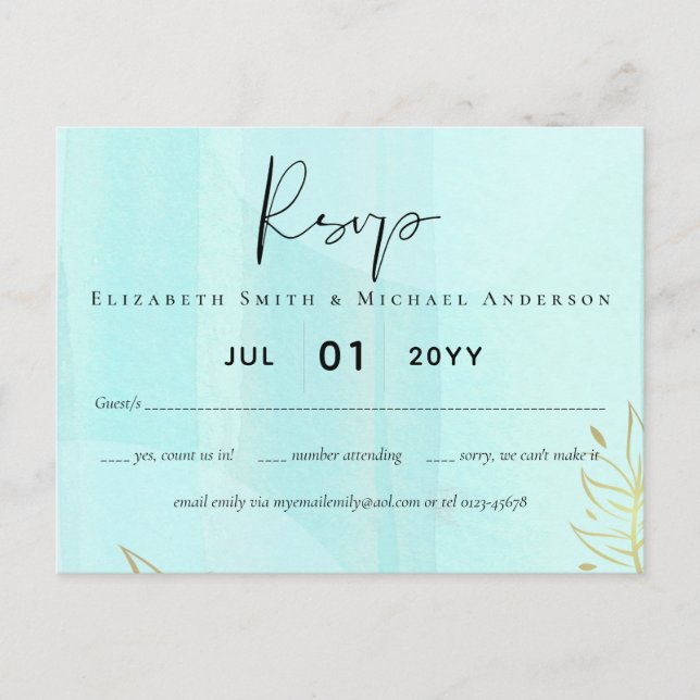 Cartão Postal Casamento com Abstrato moderno japonês escandinavo (Frente)