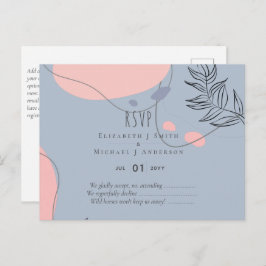 Cartão Postal Casamento com Abstrato moderno japonês escandinavo