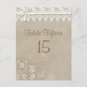 Cartão Postal Casamento com borboleta Floral Lace