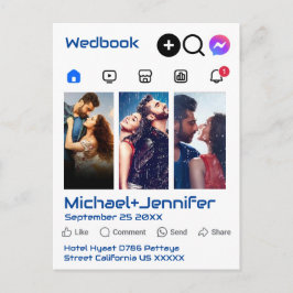 Cartão Postal Casamento com Código QR de Foto Temotado pela Mídi
