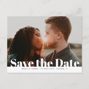 Cartão Postal Casamento com fotos modernas salvar a data