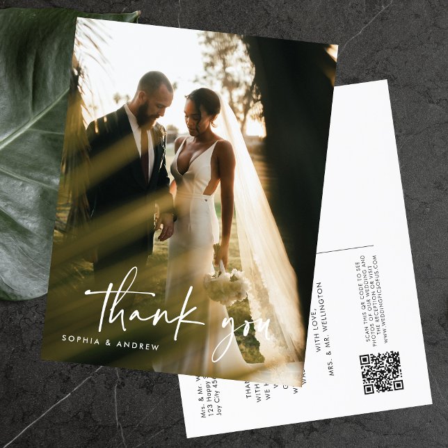 Cartão Postal Casamento com Galeria de Fotos de Código QR de Scr (Criador carregado)