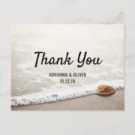 Cartão Postal Casamento das ondas de praia Obrigado