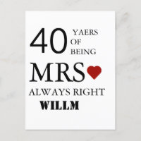 Casamento de 40 anos de aniversário Srª Sra Certo