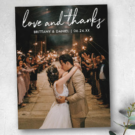 Cartão Postal Casamento de Amor e Agradecimento com Letra à Mão