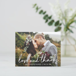 Cartão Postal Casamento de Amor e Gratidão com Letra Manuscrita