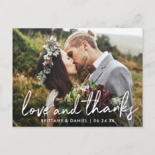 Cartão Postal Casamento de Amor e Gratidão com Letra Manuscrita