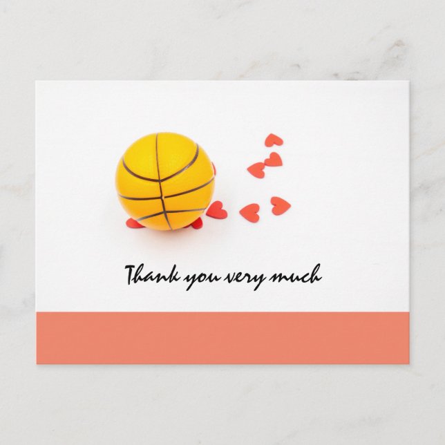 Cartão Postal Casamento de basquete com coração vermelho apaixon (Frente)