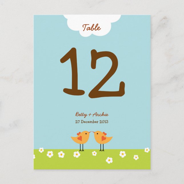 Cartão Postal Casamento De Belas Pássaros Com Amor (Dia) (Frente)