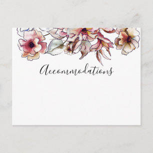 Cartão Postal Casamento de Borgonha Azul Floral