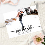 Cartão Postal Casamento De Caligrafia Elegante Salva A Foto Da D<br><div class="desc">O Casamento Da Caligrafia Elegante Salva O Cartão-Postal Da Fotografia De Data</div>