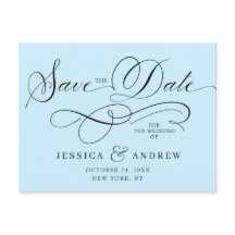 Casamento de Caligrafia Elegante Salva o Cartão-Po