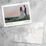 Cartão Postal Casamento de Caligrafia Minimalista 2 Obrigado<br><div class="desc">Um cartões de agradecimentos moderno com um roteiro elegante</div>