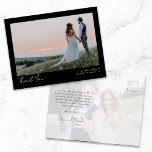 Cartão Postal Casamento de Caligrafia Minimalista - Obrigado<br><div class="desc">Um cartões de agradecimentos moderno com um roteiro elegante</div>