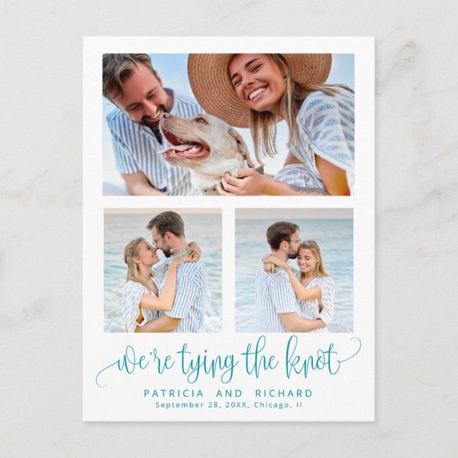 Cartão Postal Casamento de casando Salva A Foto Data 3 (Frente)