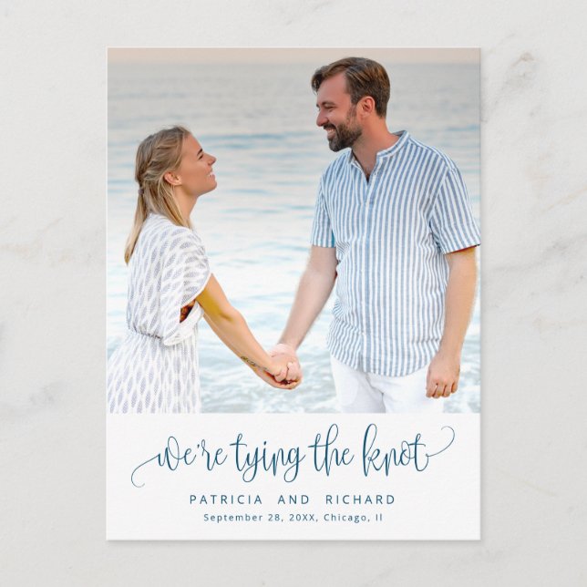 Cartão Postal Casamento de casando Salvar a Foto da Data (Frente)