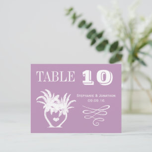 Cartão Postal Casamento de Destino de Praia Púrpura de Lavanda D