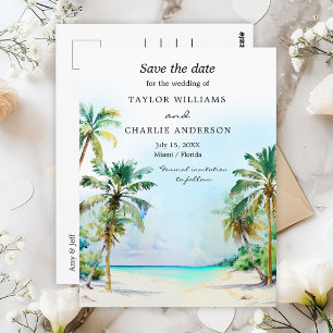 Cartão Postal Casamento De Destino De Praia Tropical Salvar A Da