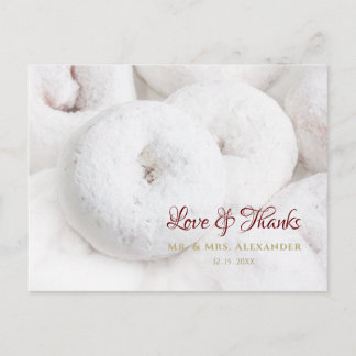 Cartão Postal Casamento de Donut com Açúcar em Pó