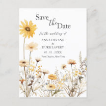 Casamento de flor selvagem Salvar a data