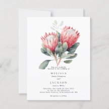 Casamento de Flores de Aquarela Protea Blush