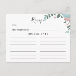 Cartão Postal Casamento de flores silvestres ,Cartão de Receita 