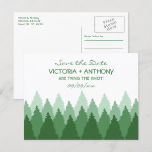 Cartão Postal Casamento De Florestas Verdes Salva A Data