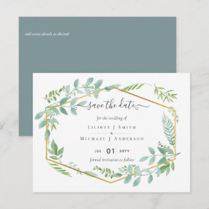 Cartão Postal Casamento de Folhas de Jardim Botânico Verde
