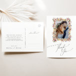 Cartão Postal Casamento de Foto Colorida de Prado de Flor Selvag<br><div class="desc">Este obrigado colorido de fotos de prados de flores silvestres que você faz o postal é perfeito para seu simples e caprichoso casamento de verão no arco-íris. Os florais cor-de-rosa brilhante, encantado, amarelo, laranja e dourado dão a este produto a sensação de um jardim primavera hippie elegante minimalista. A design...</div>