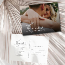 Casamento de Foto de Script Elegante Obrigado