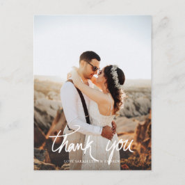 Cartão Postal Casamento de Foto ou Festa de Mãos à Obra Obrigado