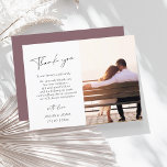 Cartão Postal Casamento de Foto Simples com Script Purple Plum O<br><div class="desc">Um Simples Casamento De Fotos De Escrita Púrpura De Plum Obrigado Cartões - Elegância Moderna com Tipografia Personalizada. Capture a essência de sua história de amor com nosso elegante casamento... cartas de agradecimento com um design minimalista com um charmoso roxo magenta. Adicione um toque pessoal à sua celebração incorporando sua...</div>