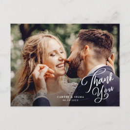 Cartão Postal Casamento de Foto Simples - Script Obrigado