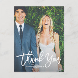 Cartão Postal Casamento De Fotografia Da Mão Russa Obrigado