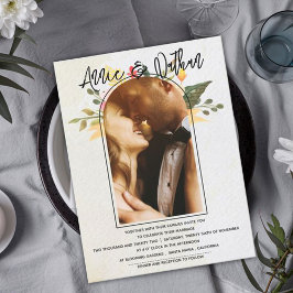 Cartão Postal Casamento de Fotografia do Arch Floral Romântico E