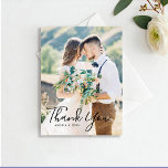 Cartão Postal Casamento de Fotografias com Letra Manuscrita Obri<br><div class="desc">Casamento De Fotos Com Letra Manuscrita Obrigado Cartões Postais.</div>